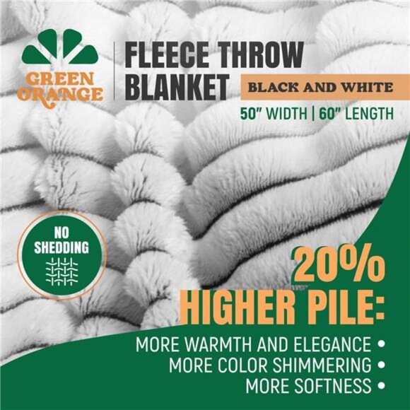 Black and White Throw Blanket Plush Fleece Blanket Couch Bed Home Decor 50x60 - Picture 2 of 7